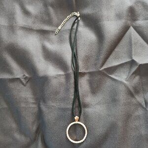 Park Lane Sharper Image Gold Tone Pendent with Soft Black Cord Necklace